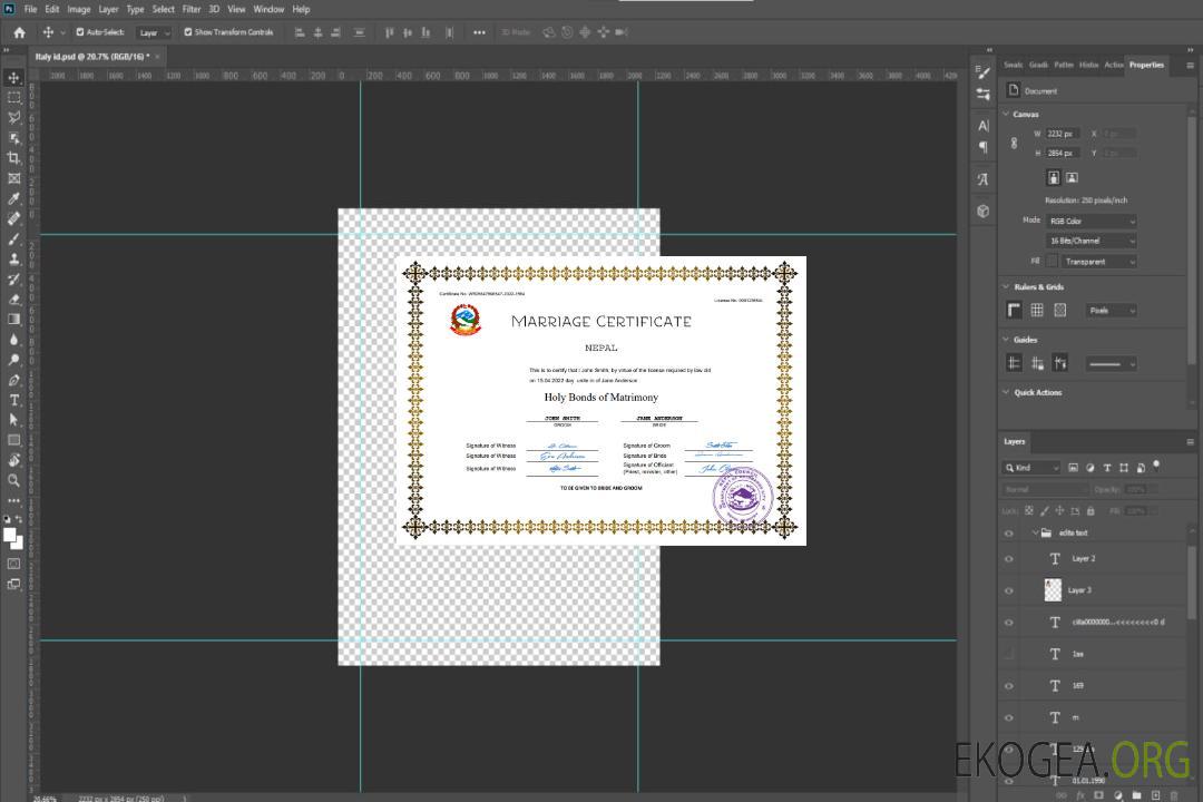 Modèle Word et PDF de certificat de mariage au Népal template Modèle Word et PDF de certificat de mariage au Népal template